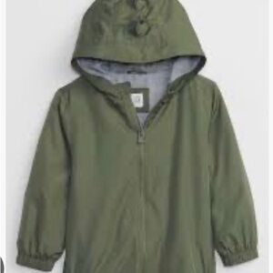 GAP Green Windbreaker Jacket Zip up with dino scale spines on hood